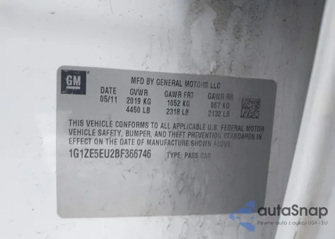 2011 Chevrolet Malibu Ltz z USA, uszkodzony, nr VIN 1G1ZE5EU2BF366746